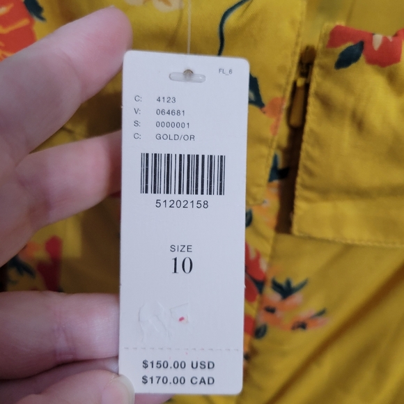 NWT Anthropologie Yellow Floral LondonberryJumpsuit Wide Leg Size 10 - Picture 10 of 12